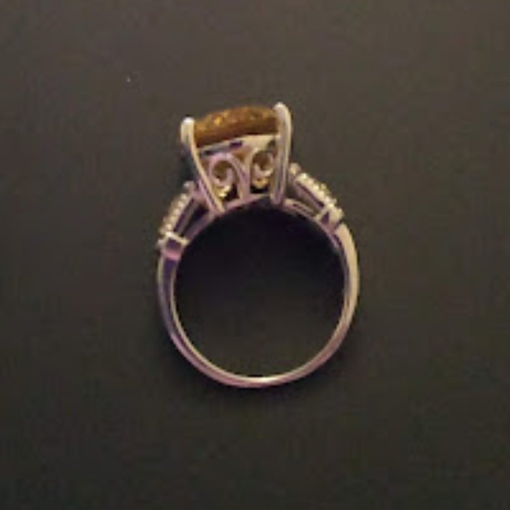 Yellow Topaz ring Silver Thailand size 7 - Picture 5 of 6